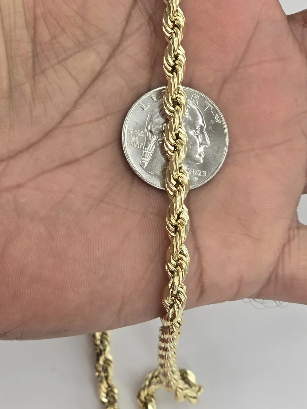 10k Real Gold Rope Chain 5.5 Mm 20 Inches